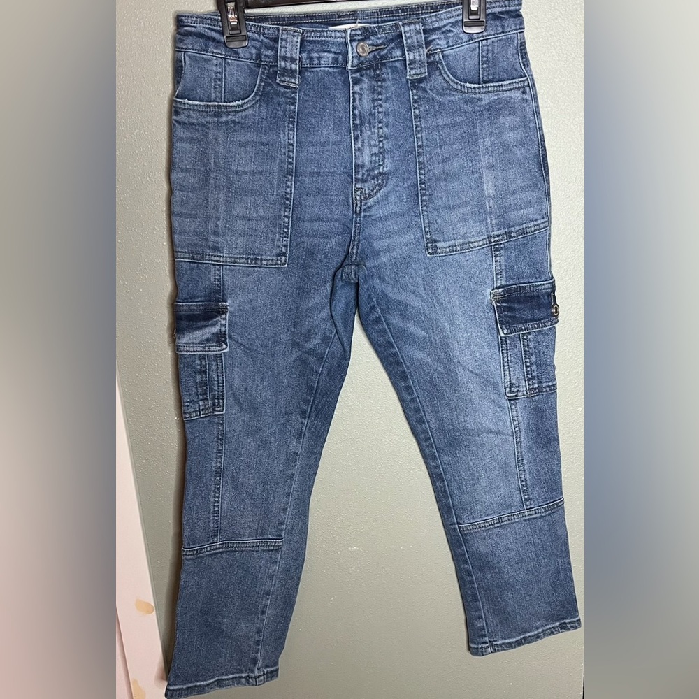 KanCan Avery Straight Cargo Denim Jeans Size 9